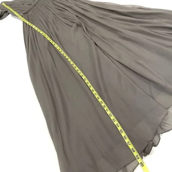 J. CREW Long Silk Chiffon Dress in Gray